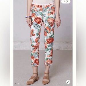 ANTHROPOLOGIE Cartonnier Tapestry Floral Charlie Trousers - M